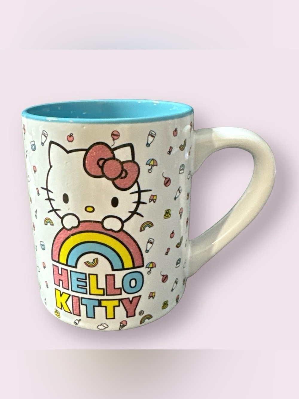 NWT Hello Kitty Rainbow Glitter Ceramic Mug 14oz